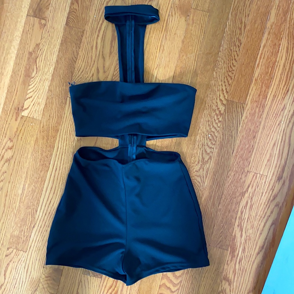 Missguided Black Romper with Cutout